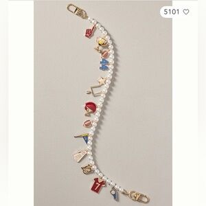 NWT Anthropologie Icon Pearl Bag Charm in Game Day